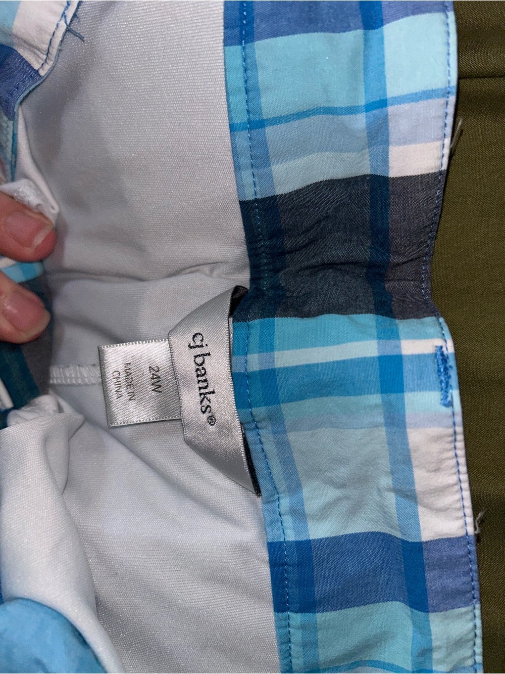 CJ Banks Blue Plaid Button Shirt
